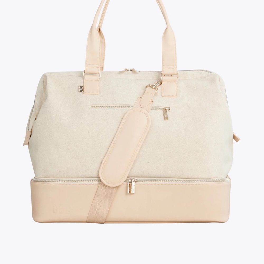 BEIS Cream and Tan Travel Bag